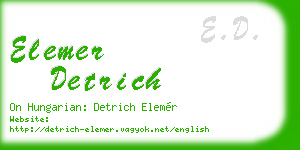 elemer detrich business card