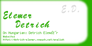 elemer detrich business card